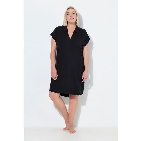 Ulla Popken Camicia da notte oversize collo a camicia scollo a V mezze maniche  