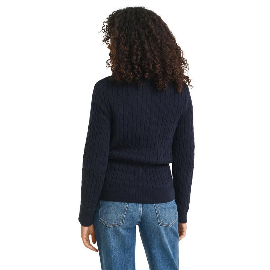 GANT Strickpullover  1er Pack Figurbetont-STRETCH COTTON CABLE HALF-ZIP  