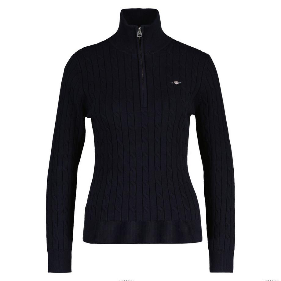 Strickpullover  1er Pack Figurbetont-STRETCH COTTON CABLE HALF-ZIP