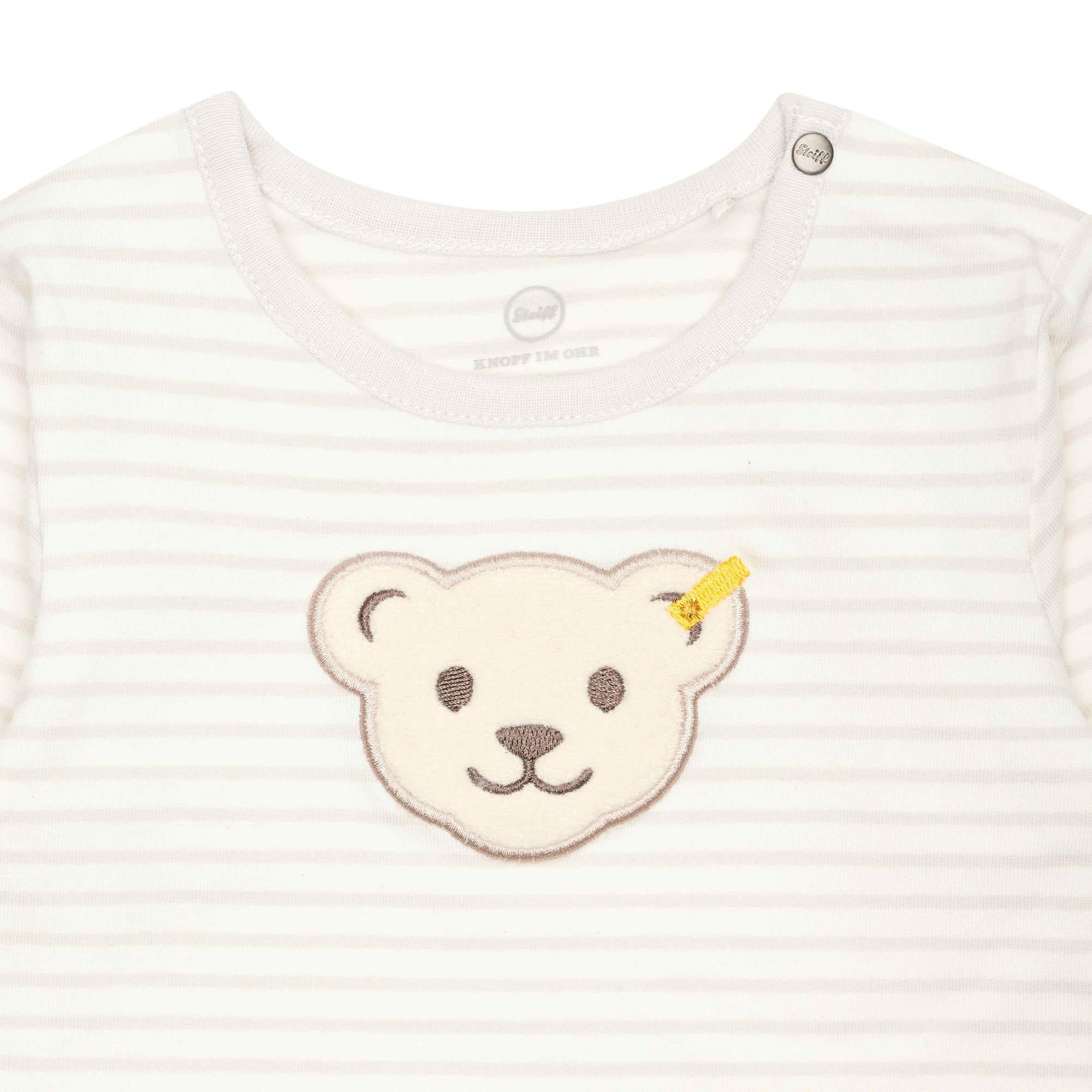 Steiff Bequem sitzender gestreifter Strampler  