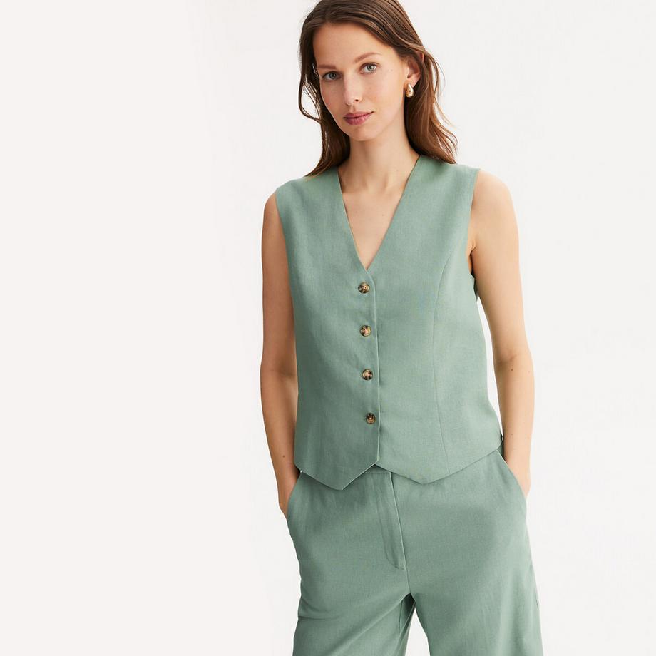 La Redoute Collections Gilet sans manches boutonné  