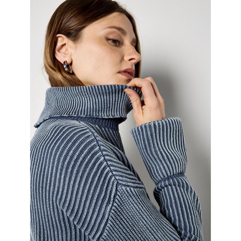 APRICOT Maglione dolcevita in maglia a costine stonewashed  
