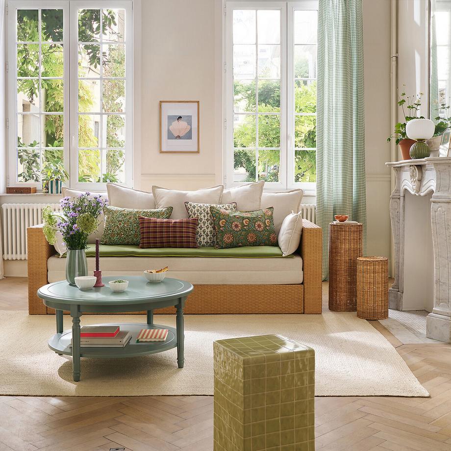 La Redoute Intérieurs 2er-Set Beistelltische aus Rattan mit Girlanden  