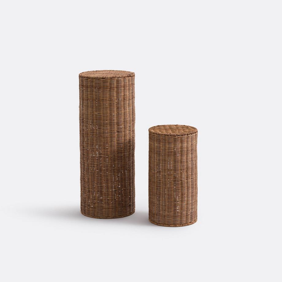 La Redoute Intérieurs 2er-Set Beistelltische aus Rattan mit Girlanden  