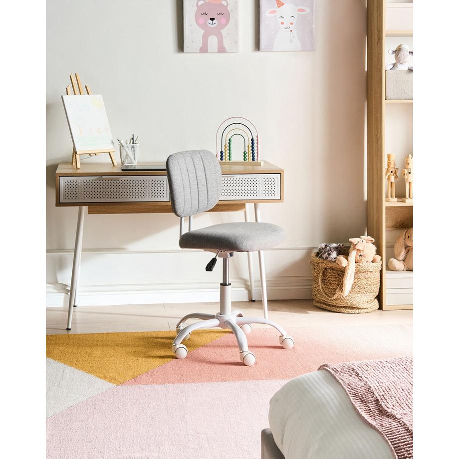 Beliani Sedia da scrivania en Tessuto Moderno BUBBLY  