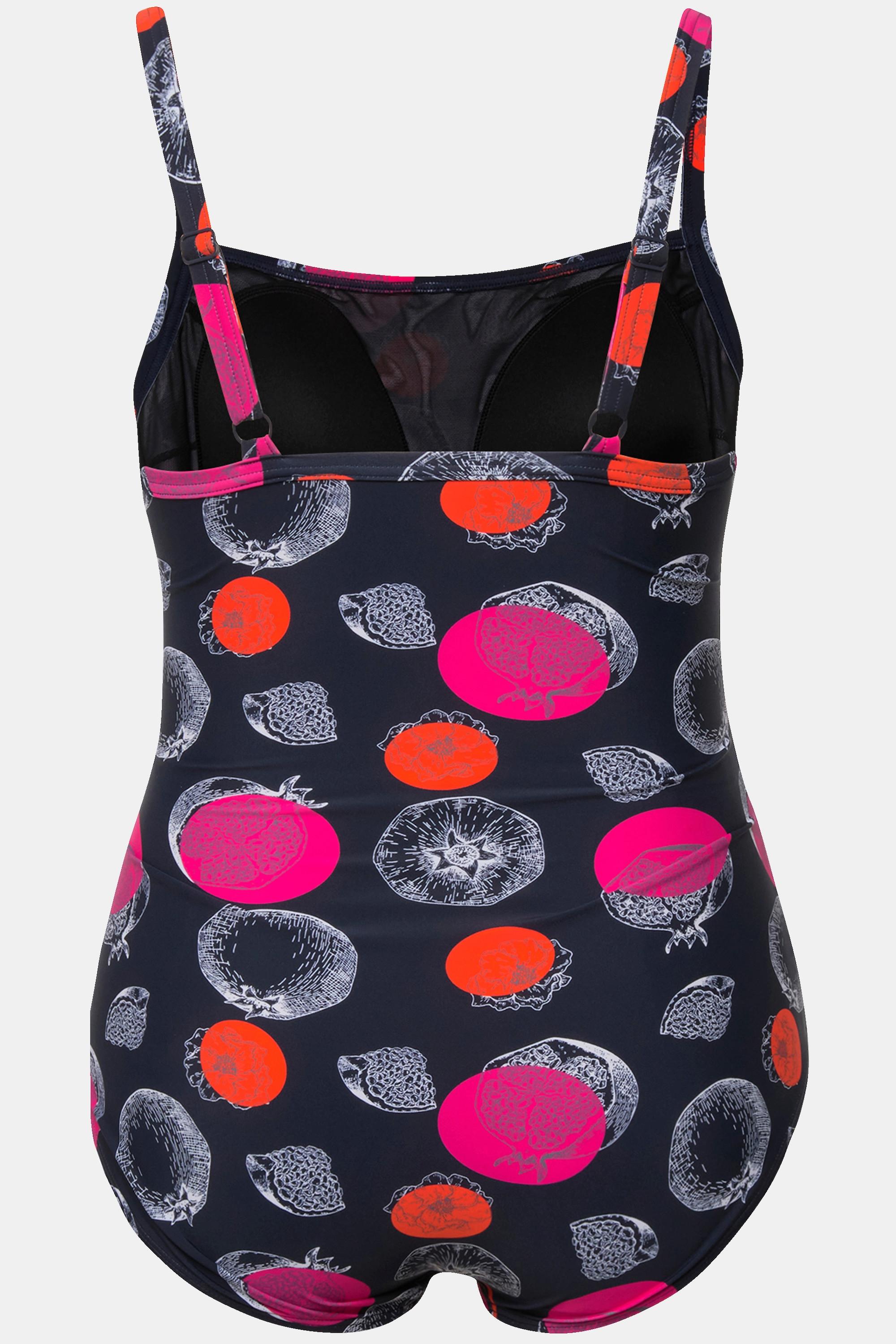 Ulla Popken Maillot de bain Pois Grenades Bonnets Souples Style Cache-cœur  