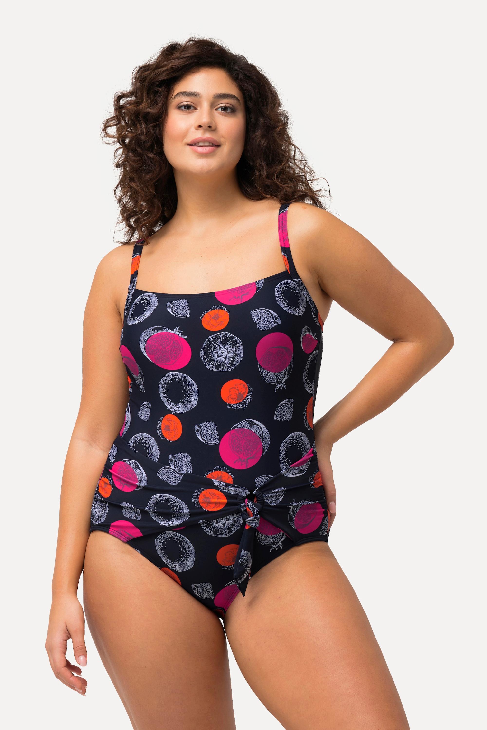 Ulla Popken Maillot de bain Pois Grenades Bonnets Souples Style Cache-cœur  