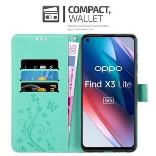 Cadorabo  Hülle für Oppo FIND X3 LITE Blumen Design Magnetverschluss 