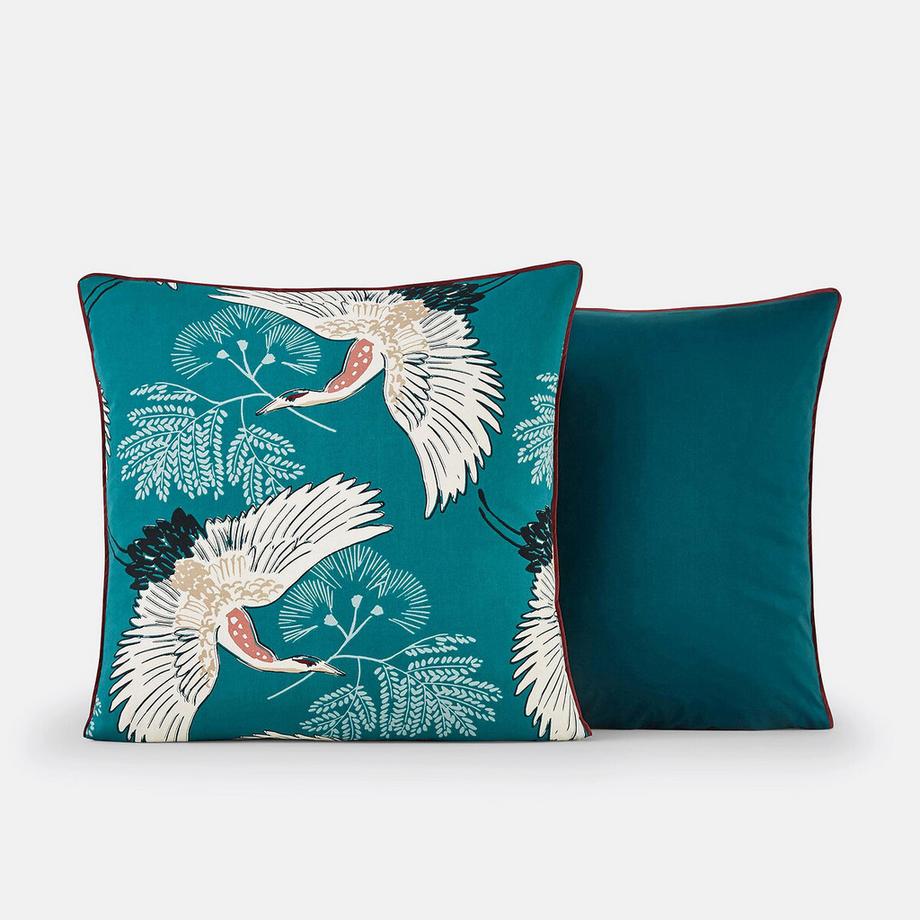 La Redoute Intérieurs Grues Blu Federa in Percalle  