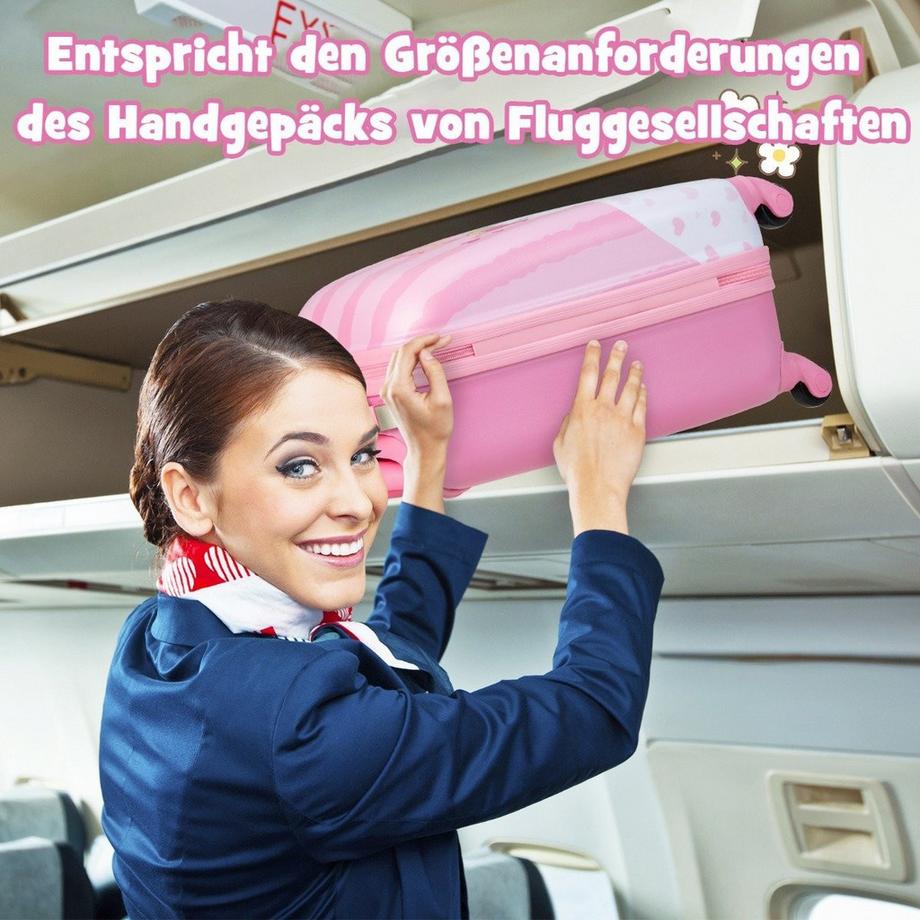 Northix  Kofferset 2 tlg Einhorn 16'' Kinderkoffer + 12'' Rucksack Rosa 