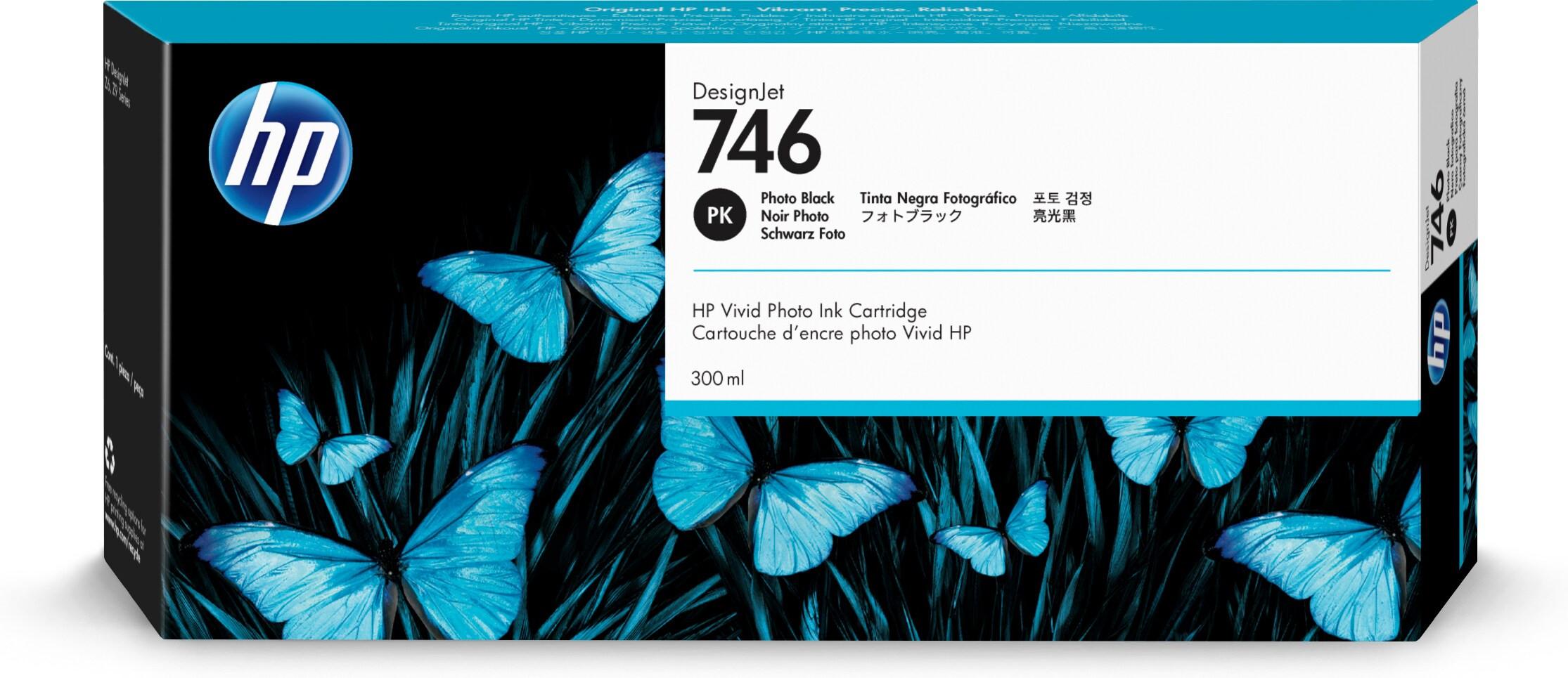 HEWLETT PACKARD  HP Tintenpatrone 746 photo black P2V82A DesignJet Z6 300ml 