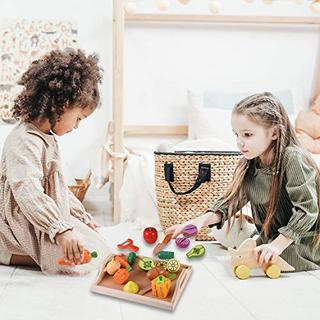 Activity-board  Jouets en bois pour la cuisine des enfants - Jeu de découpe de fruits et légumes pour le jeu de rôle 