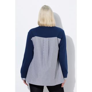 Ulla Popken  2-in-1-Sweatshirt, V-Ausschnitt, Langarm 