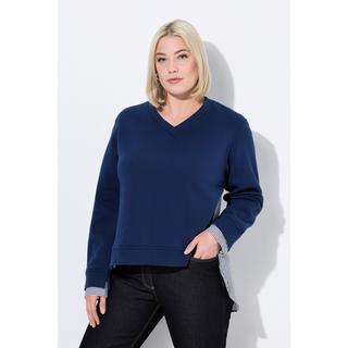 Ulla Popken  2-in-1-Sweatshirt, V-Ausschnitt, Langarm 