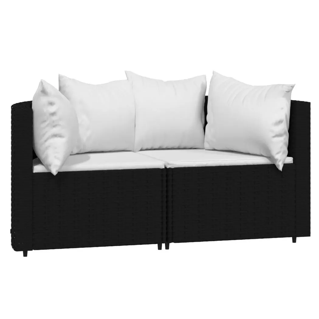 VidaXL - Ecksofa poly-rattan, One Size, Schwarz