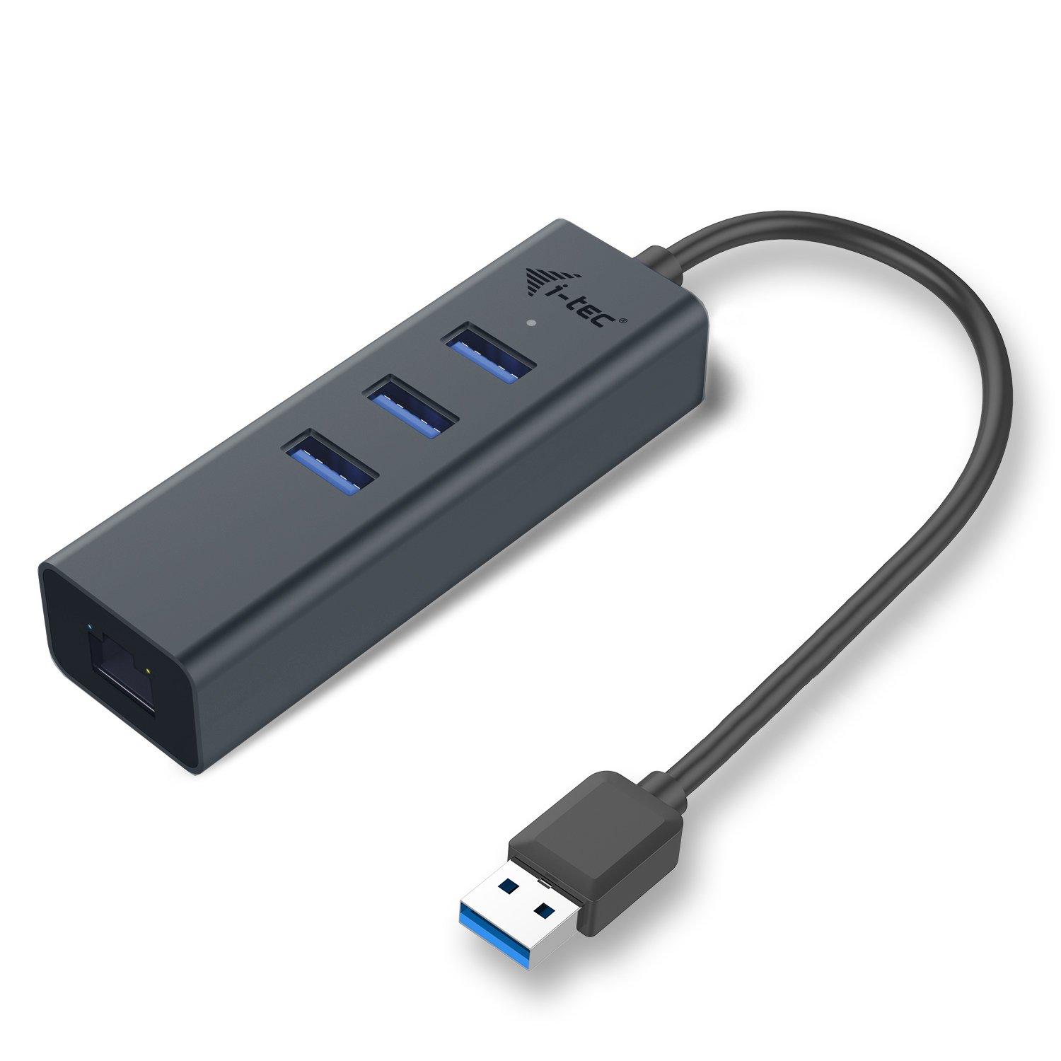 Image of i-tec Metal USB 3.0 HUB 3 Port + Gigabit Ethernet Adapter