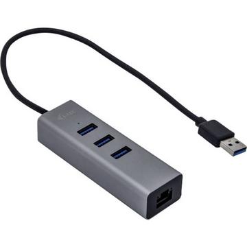 Hub USB 3 Metal 3 ports avec adaptateur Gigabit Ethernet