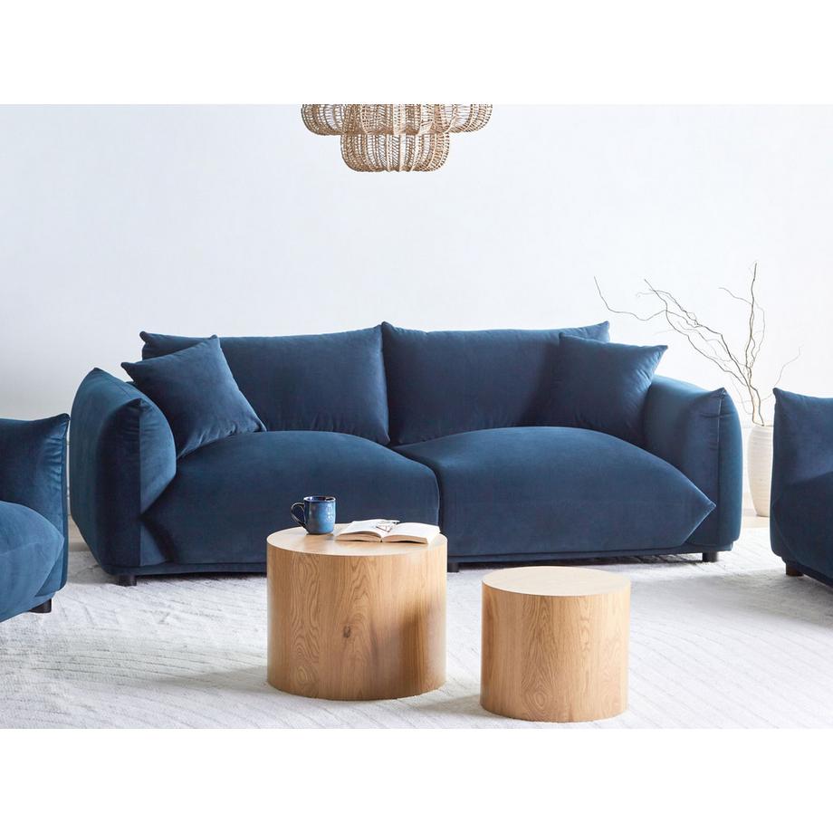 Beliani Canapé 3 places en Velours Glamour LUVOS  