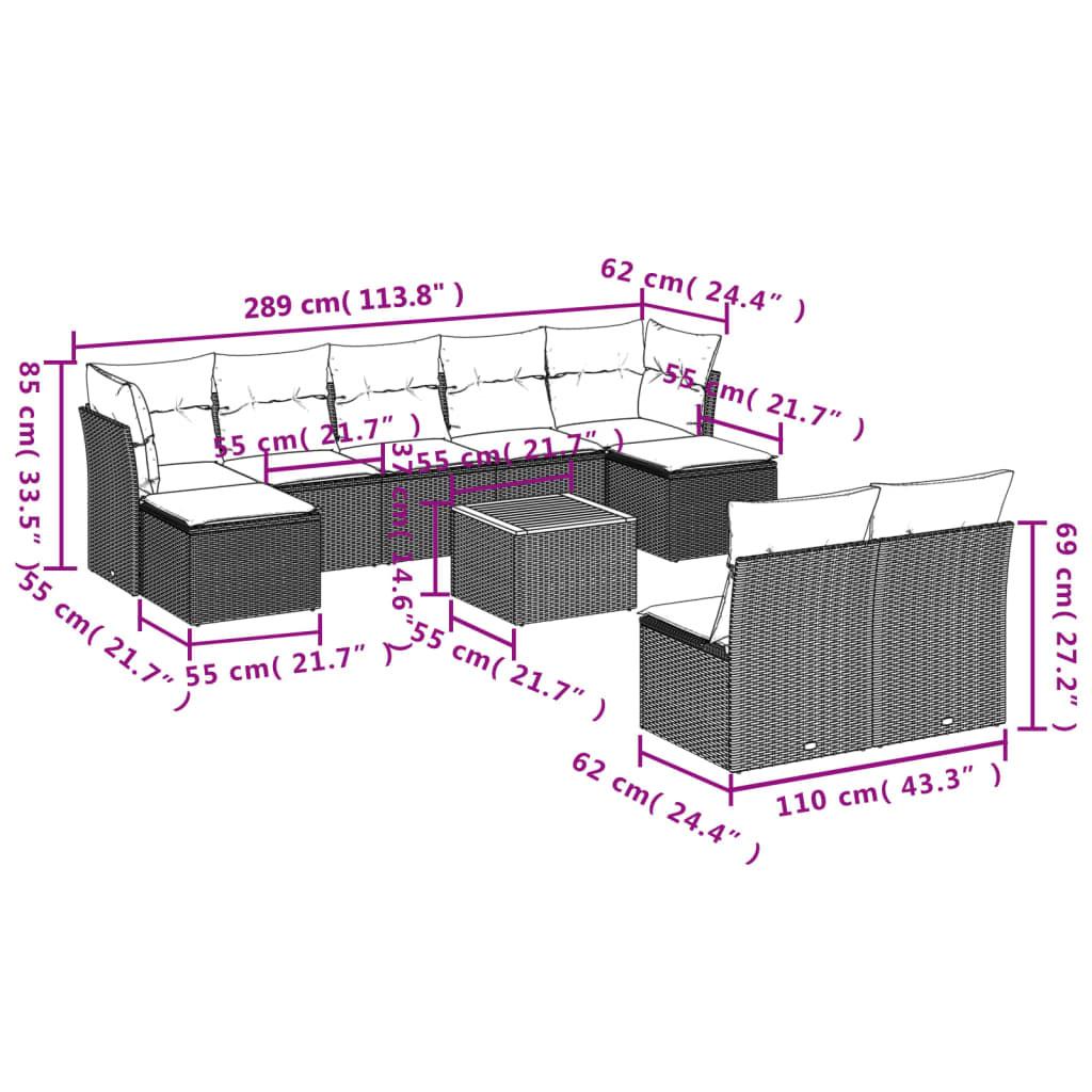 VidaXL Ensemble de canapés de jardin rotin synthétique  