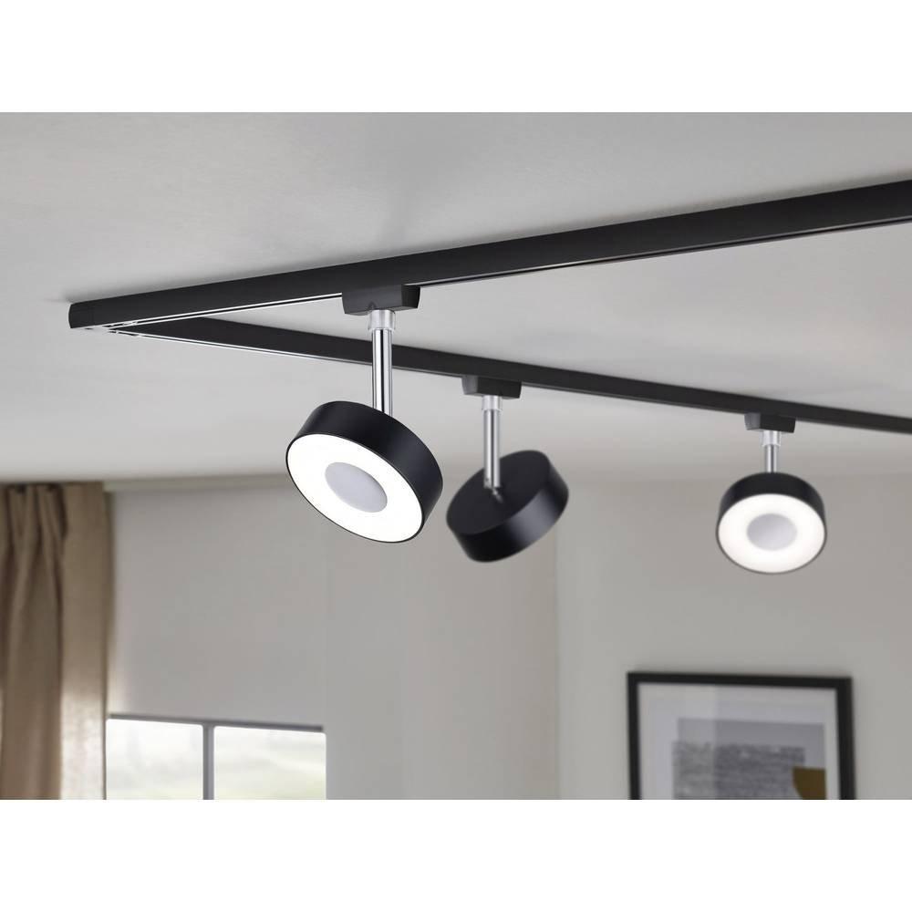 Paulmann Hochvolt-Schienensystem-Leuchte URail LED fest eingebaut 5 W LED Schwarz (matt), Chrom  