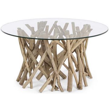 Tavolino Samira con vetro 80x80cm