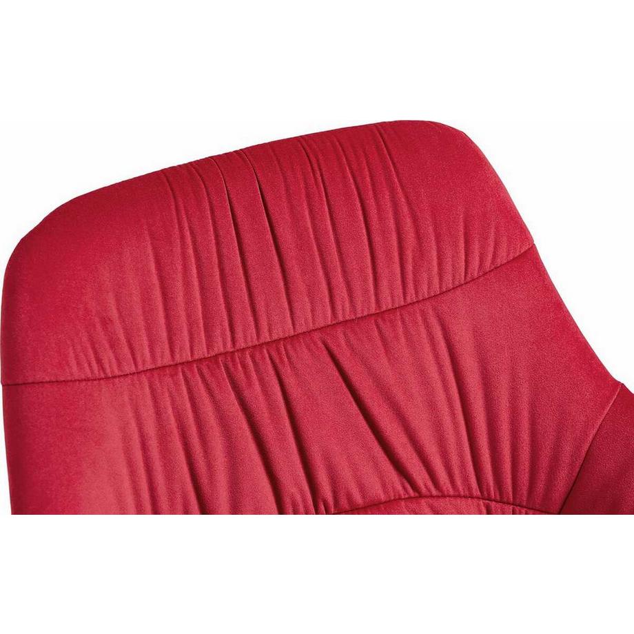 mutoni Chaise avec accoudoirs velours rouge  