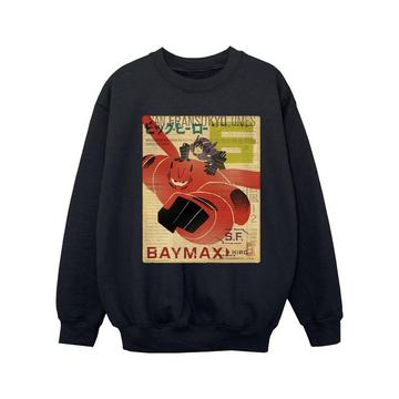 Big Hero 6 Baymax Flying Baymax Newspaper Sweatshirt