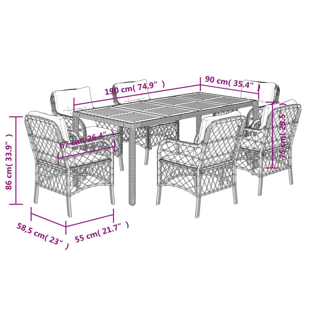 VidaXL Garten essgruppe poly-rattan  