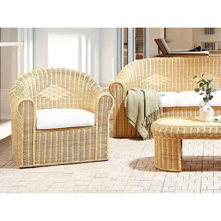 Beliani Gartenstuhl aus Rattan Boho LIVADEIA  