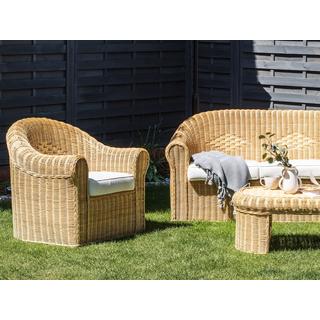 Beliani Sedia da giardino en Rattan Boho LIVADEIA  