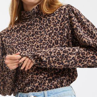 La Redoute Collections  Bluse mit Stehkragen und Leopardenprint 