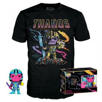 MARVEL: BLACK LIGHT - POP FUNKO & TEE BOX THANOS 9CM (T-SHIRT S)