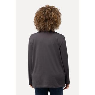 Ulla Popken  T-shirt coupe Relaxed Fit, col en V et manches longues 