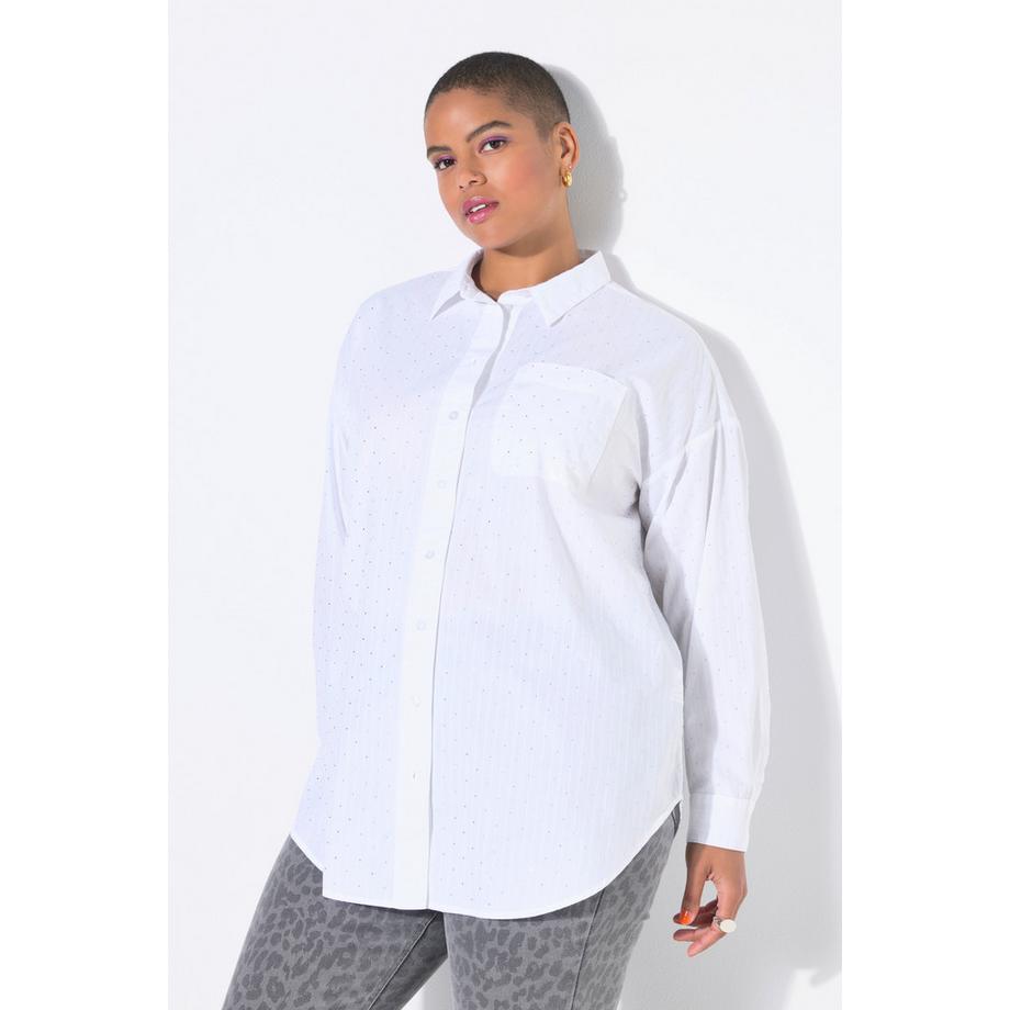 Studio Untold Camicia oversize a righe con brillantini  