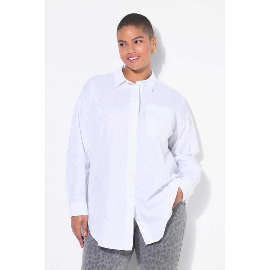 Studio Untold Camicia oversize a righe con brillantini  