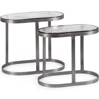 mutoni Table d'appoint Zayla couleur nickel (lot de 2)  