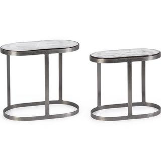 mutoni Table d'appoint Zayla couleur nickel (lot de 2)  