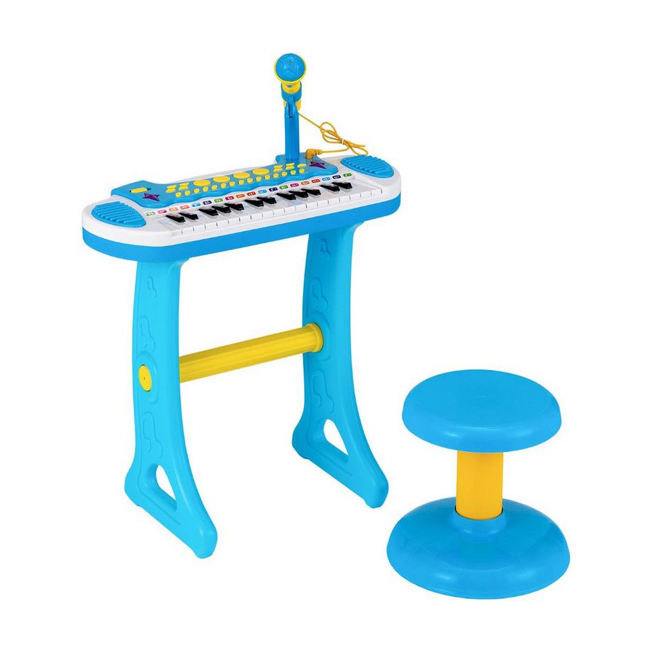 Northix  Tastiera per bambini con microfono e sgabello 