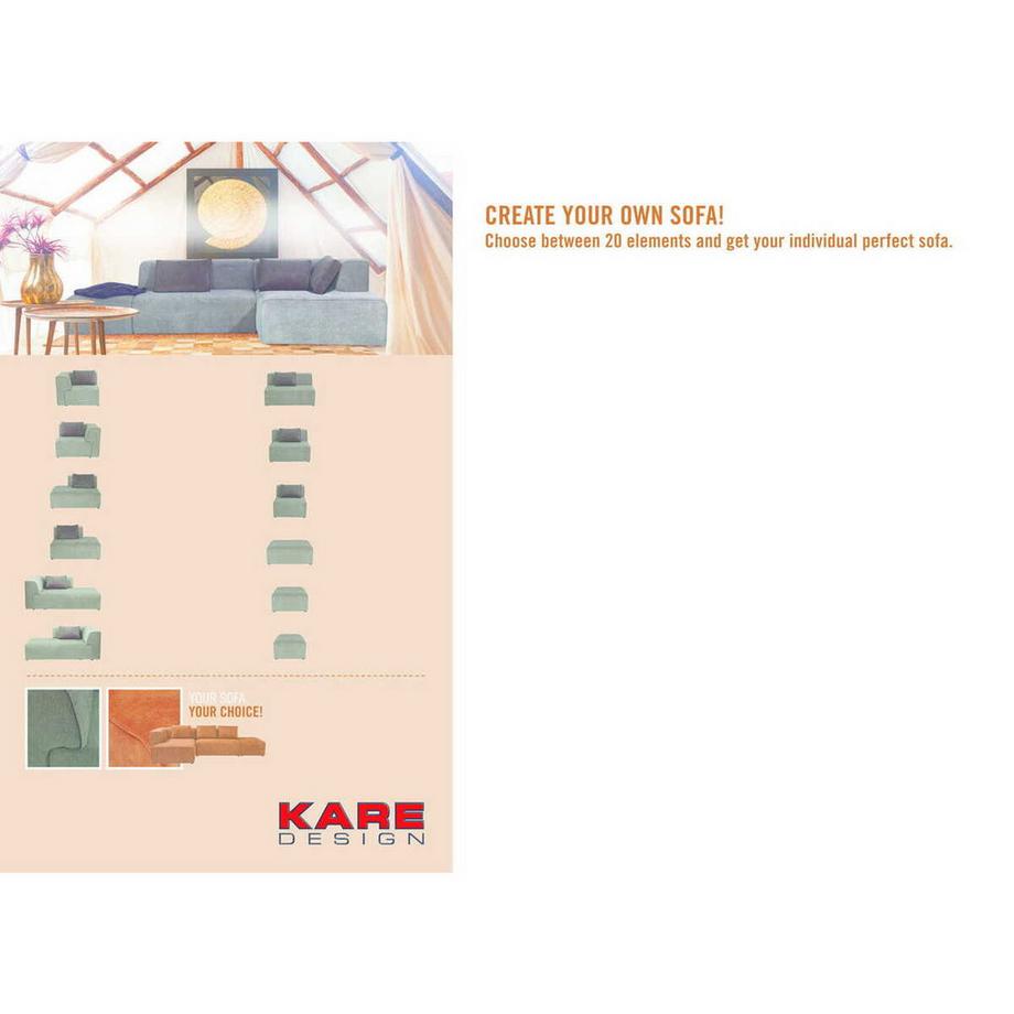 KARE Design Infinity Ottomane Semi Elements Gris Gauche  