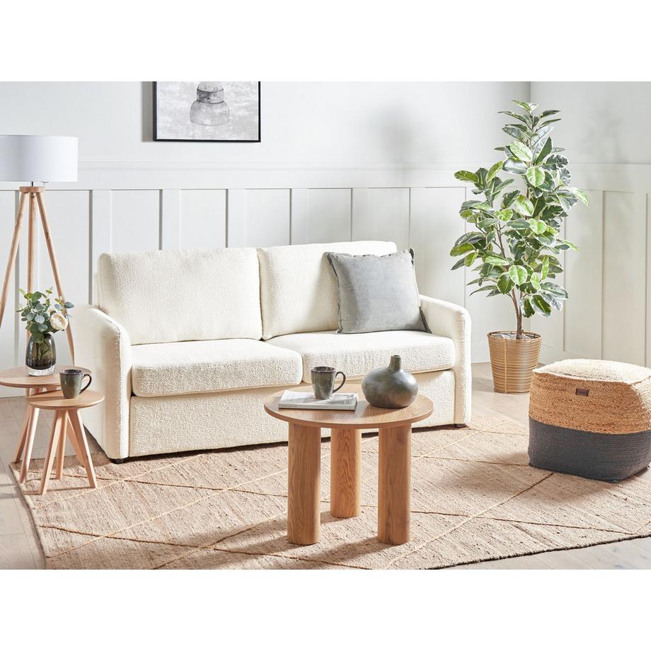 Beliani Canapé-lit en Bouclé Traditionnel BENNAS  