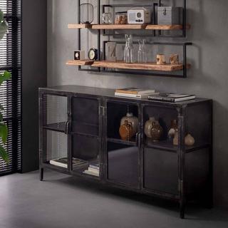 mutoni Buffet Rift Metal 4 portes Gun metal  