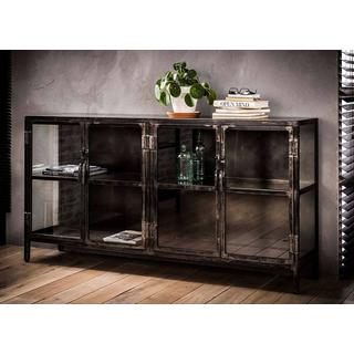 mutoni Sideboard Rift Metall 4 Türen Gun metal  