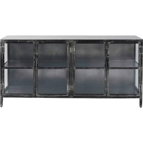 mutoni Buffet Rift métal 4 portes Gun metal  