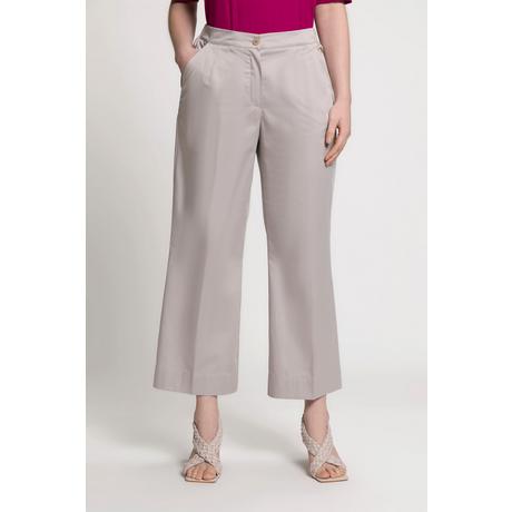 Ulla Popken  Pantalon 7/8, pinces, jambes évasées, ceinture confortable 