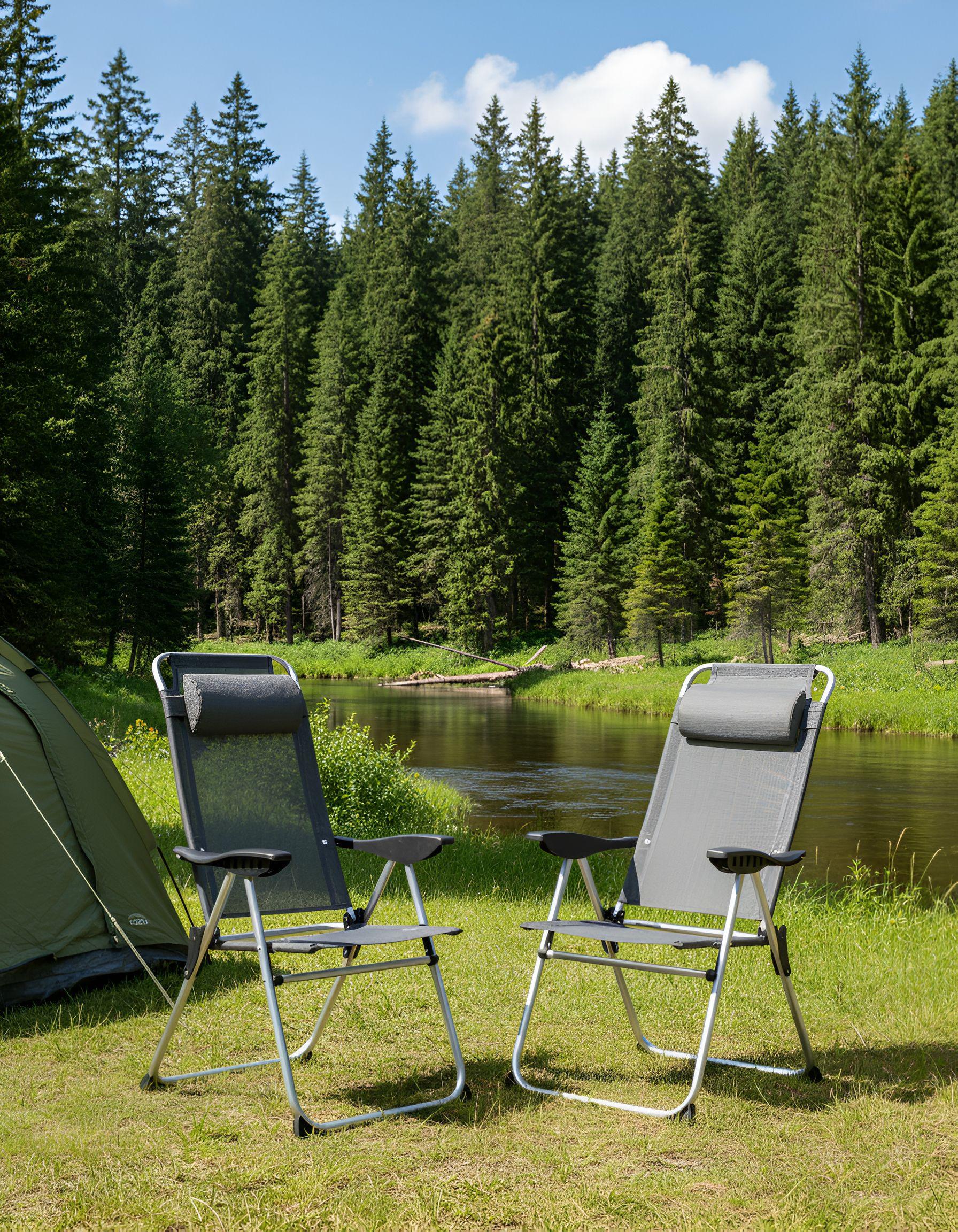 Beliani Gartenstuhl 2er Set aus Aluminium Modern ASINE  