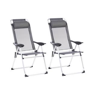 Beliani Gartenstuhl 2er Set aus Aluminium Modern ASINE  