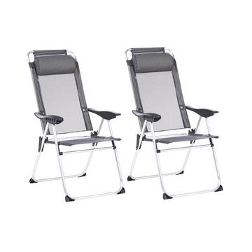 Gartenstuhl 2er Set aus Aluminium Modern ASINE