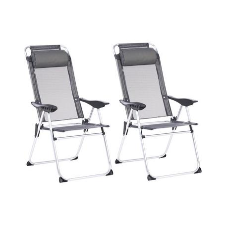 Beliani Gartenstuhl 2er Set aus Aluminium Modern ASINE  