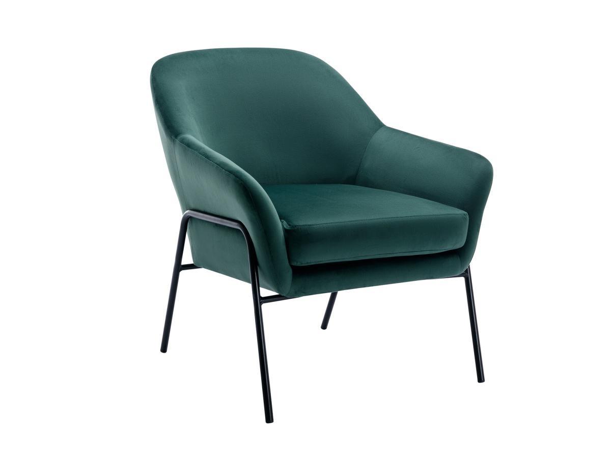 Vente-unique Fauteuil en velours vert sapin CERITA  