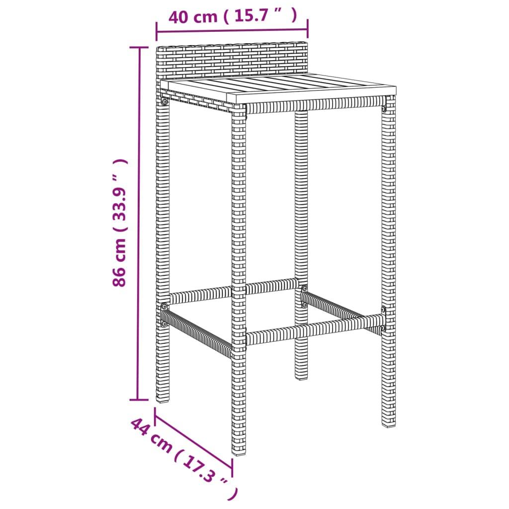 VidaXL Tabouret de bar rotin synthétique  